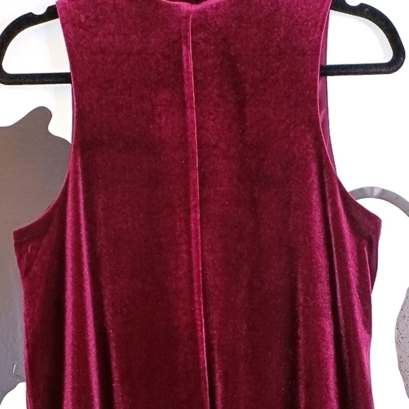 Women's Maurice Dark Red Velour Dress M - Picture 5 of 5